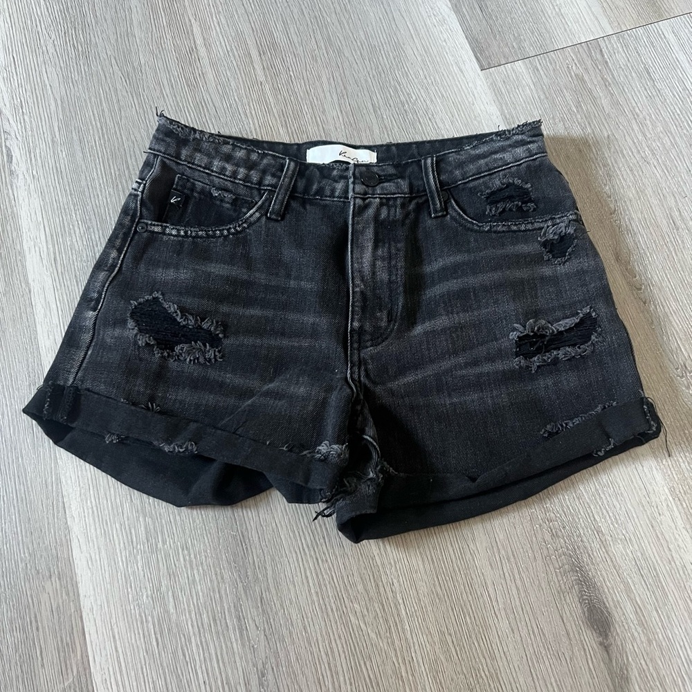 KanCan Black Distressed Jean Shorts